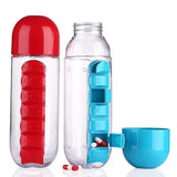 Garrafa de Água com Porta Remédios/Comprimido 600ml - Driosy
